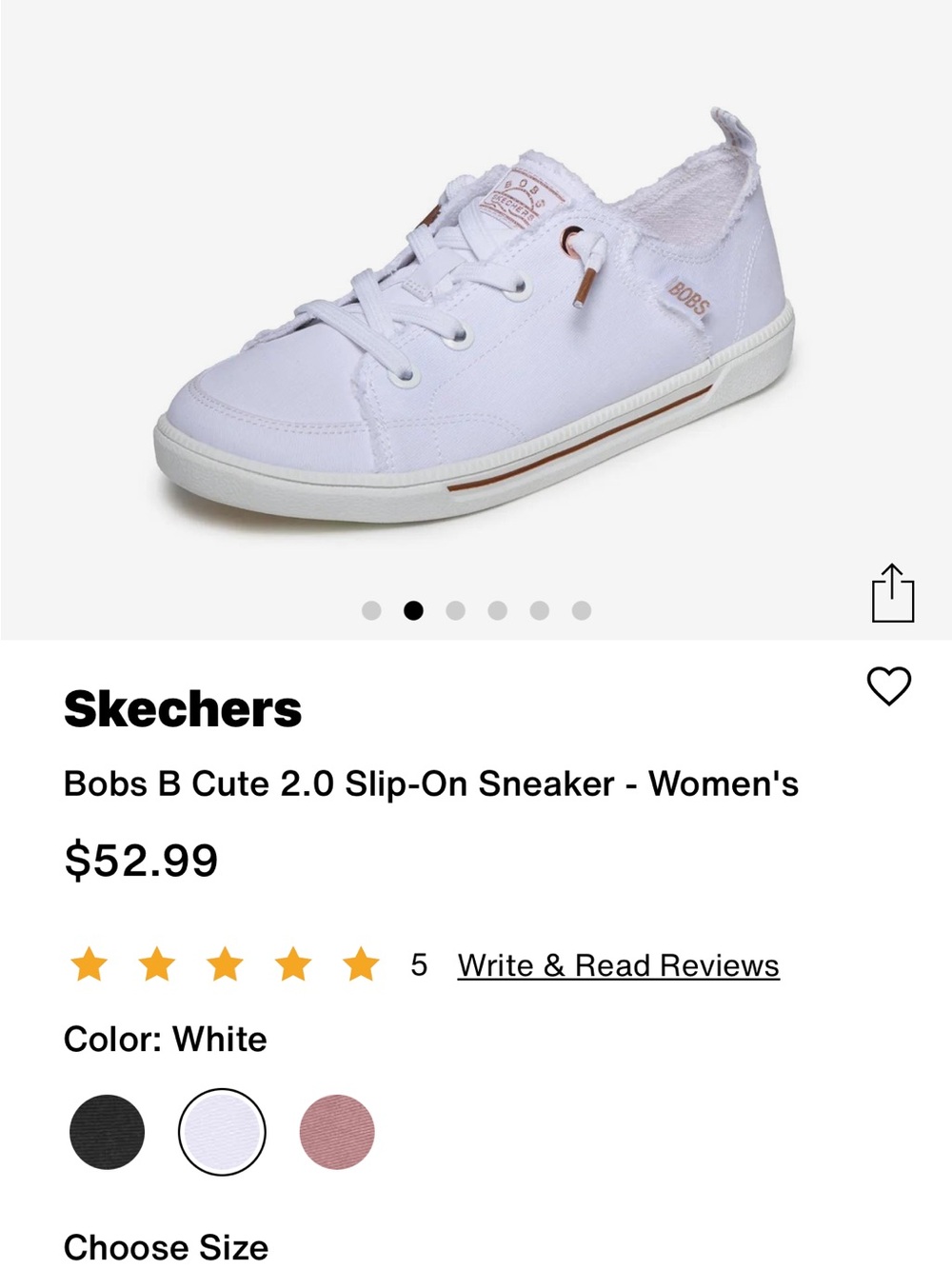 Bob’s from Skechers White Canvas Memory Foam Sneakers with Rose Gold Accents - Picture 9 of 10